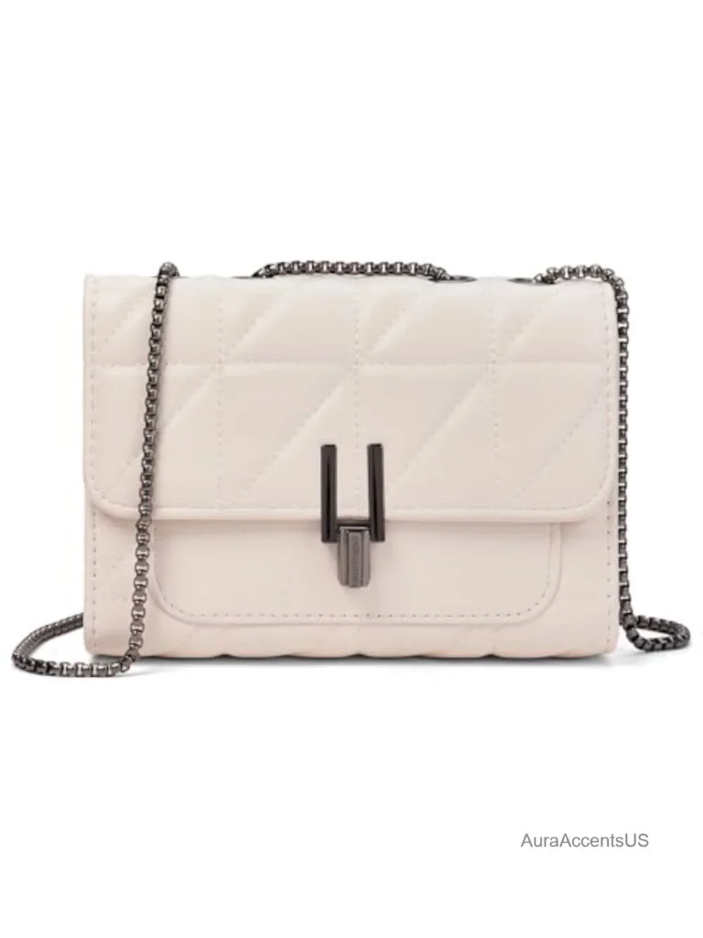 Vegan Leather Crossbody Bag with Adjustable Strap, Zipper Closure